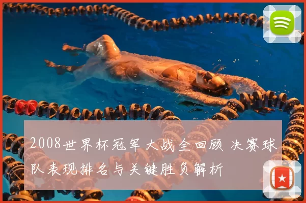 2008世界杯冠军大战全回顾 决赛球队表现排名与关键胜负解析